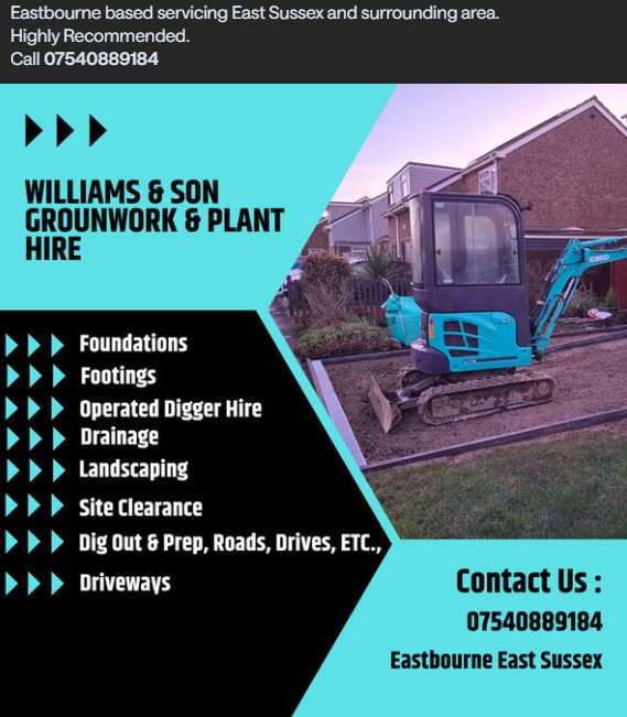 Mini digger on groundwork job